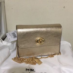 Coach platinum leather crossbody Bowery